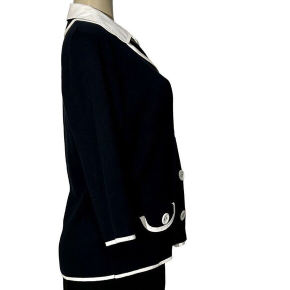TanJay Jacket Women's Medium Shacket Black & White Classy Sophisticated Work - Picture 3 of 11